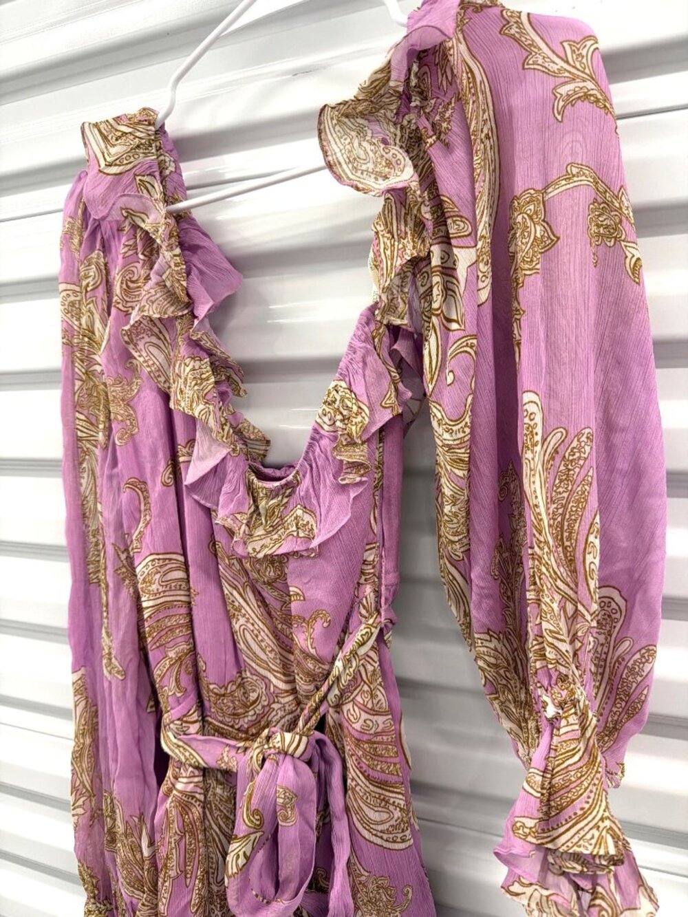 Hemant & Nandita Jiah Romper With Tie Up Belt Lilac Womens Size XS - Picture 11 of 14